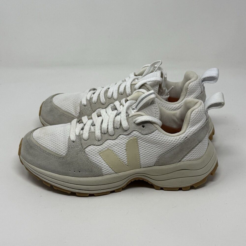 Veja Venturi Alveomesh Shoes Womens 8 White Beige Mesh Suede Comfort Sneakers - Picture 4 of 16